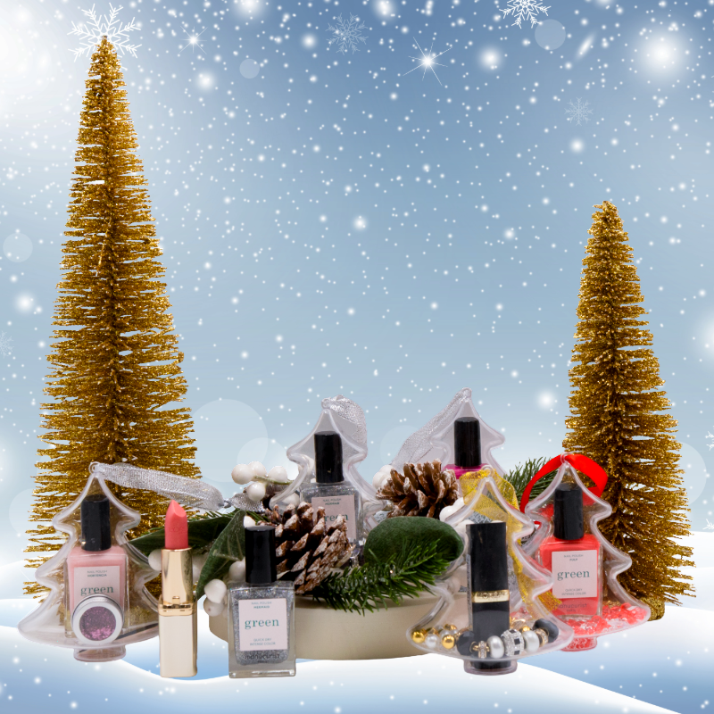 Manucurist Green Hortencia Ready To Party Nail Polish Stocking Filler Christmas Tree Bauble