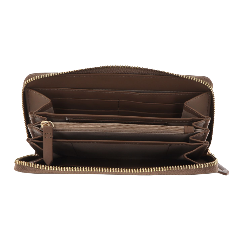 Valentino Special Martu Zip Around Purse Taupe Brown VPS5UD155