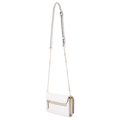 Guess Women's Noelle Mini Logo Chain Crossbody Bag White