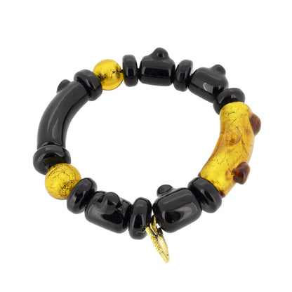 Antica Murrina Black & Gold Glass Kora Bracelet BR330A14