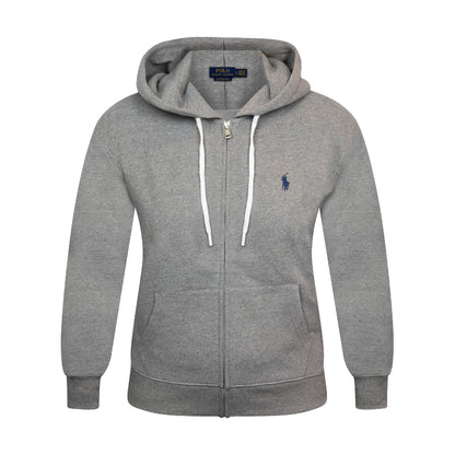 Ralph Lauren Polo Fleece Full Zip Sweatshirt Women's Hoodie Grey Heather