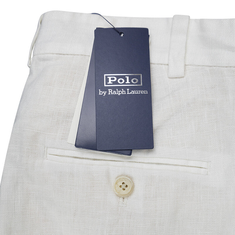 Ralph Lauren Polo Linen-Blend High-Waisted Shorts White Women's