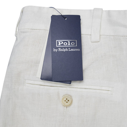 Ralph Lauren Polo Linen-Blend High-Waisted Shorts White Women's