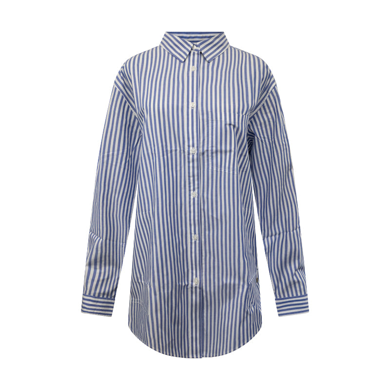 Fynch Hatton Blue & White Striped Long Sleeved Women's Shirt