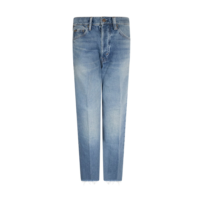 Ralph Lauren Polo High-Rise Relaxed Straight Crop Jeans Blue Women's