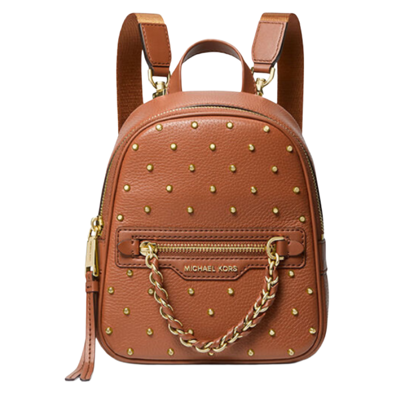 Michael Kors Elliot Extra Small Studded Leather Backpack Brown