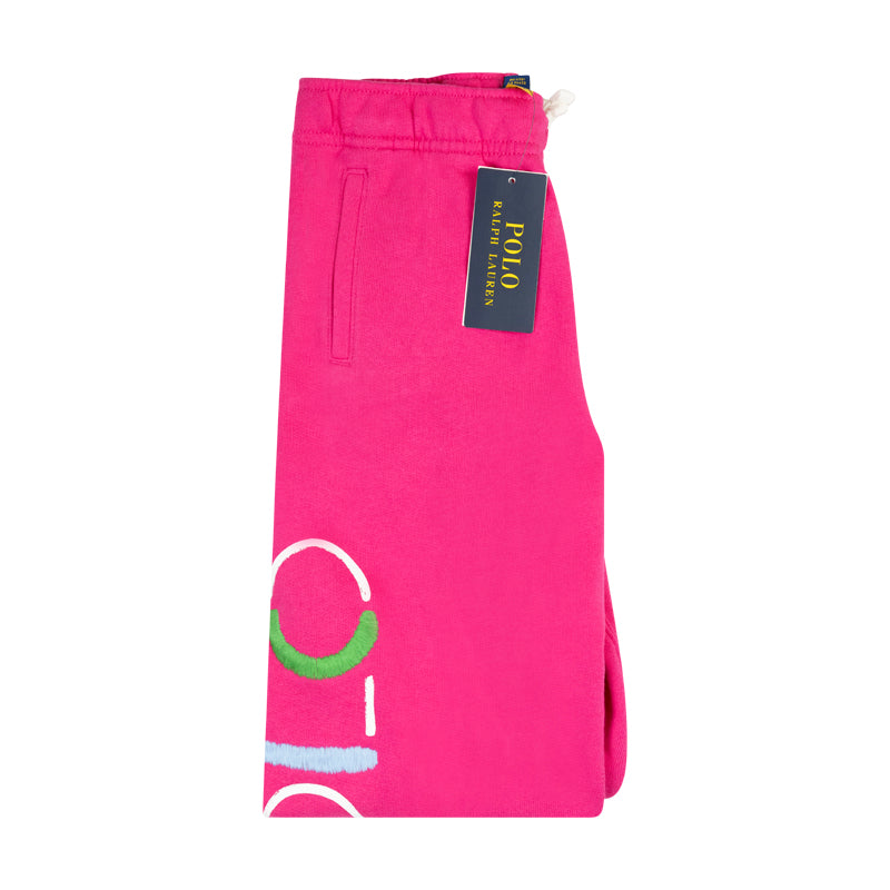 Ralph Lauren Girl's Pink Terry Joggers | Polo Logo