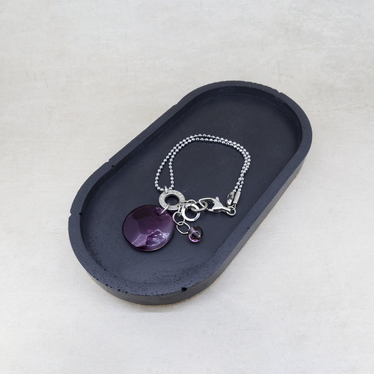 Antica Murrina Purple Glass & Silver Bracelet