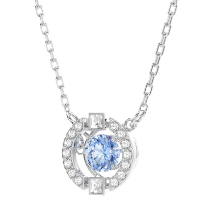 Swarovski Sparkling Dance Collection Silver & Blue Necklace