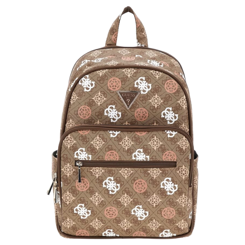 Guess Women's Eliette Logo Travel Backpack Latte Logo