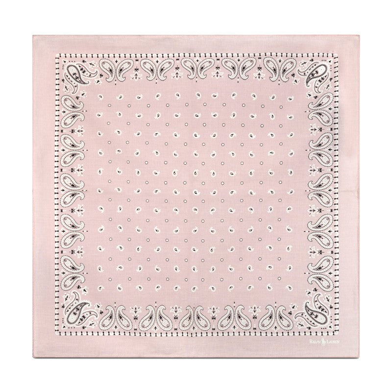 Ralph Lauren Paisley Pattern Cotton Icons Bandanna Scarf Pink