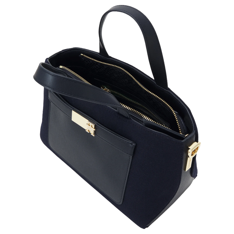 Tommy Hilfiger Heritage Mini Satchel Handbag Navy Blue Women's