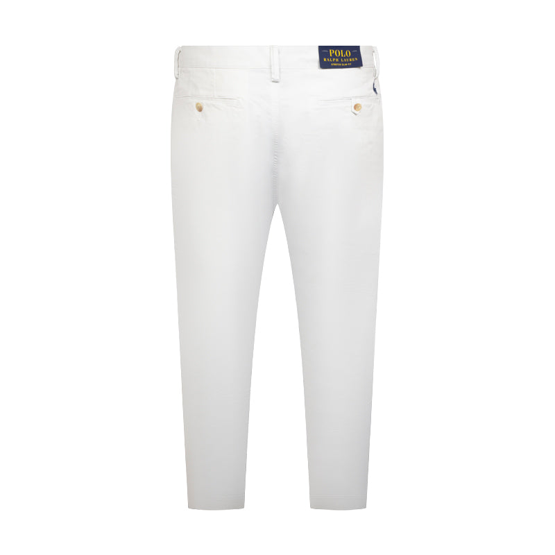 Ralph Lauren Polo Stretch Slim Fit Washed Chino Trousers White