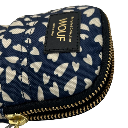 Wouf Blue & Cream Hearts Recycled Collection Crossbody Phone Bag