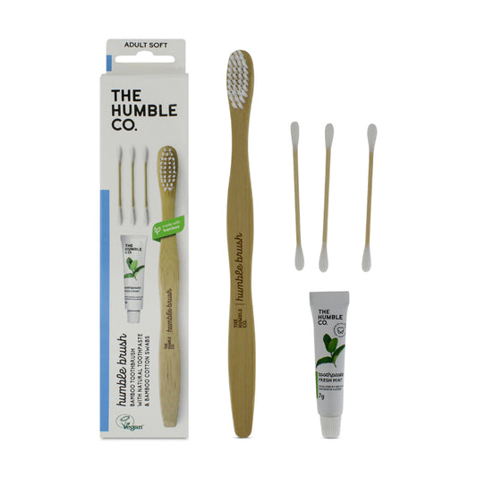 The Humble CO. Bamboo Toothbrush, natural Toothpaste And Cotton Buds