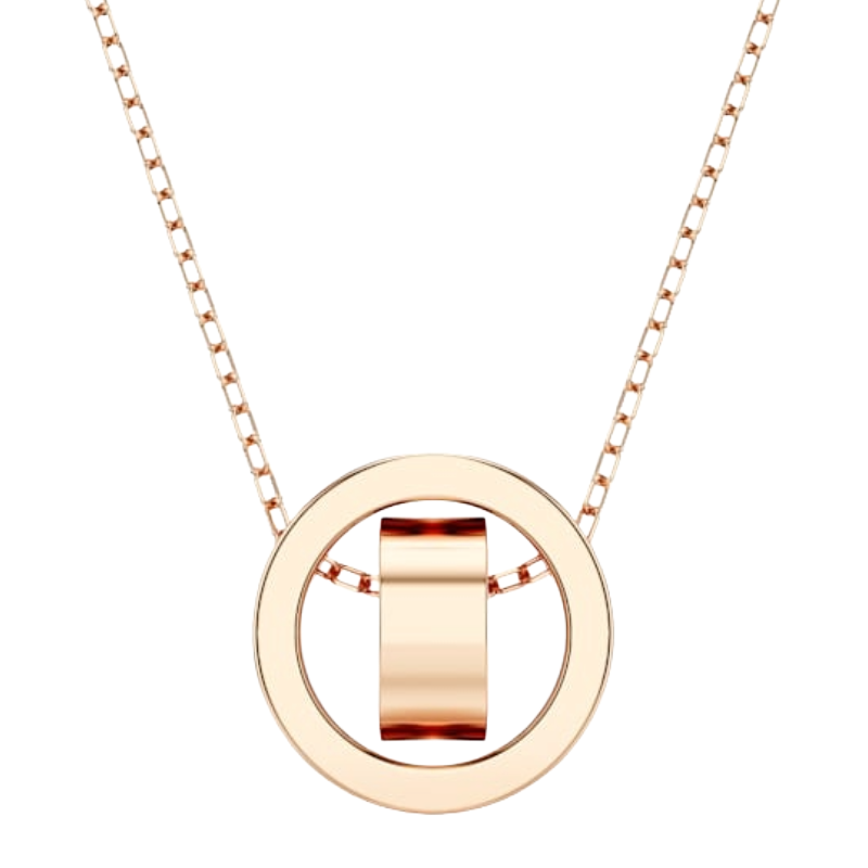 Swarovski Hollow Collection Rose Gold Circular Pendant Necklace