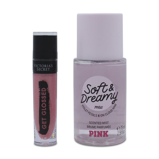 Victoria's Secret Pink Toiletry Bag With Mist & Lip Gloss Set