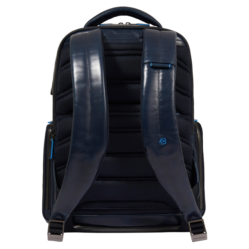 Piquadro Blue Square Large Leather Laptop Backpack 15,6"