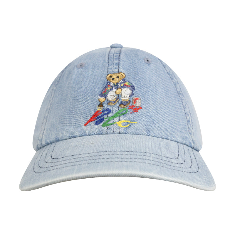 Ralph Lauren Polo Bear Denim Ball Cap Blue One Size