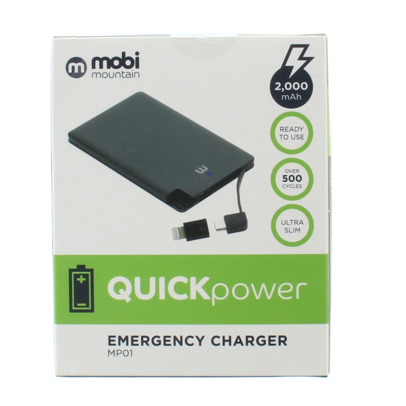 Slim Power Charger 2000mAh Emergency For Samsung & iPhone