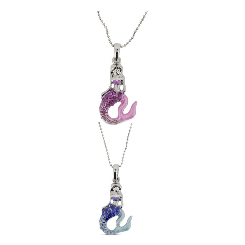 Rhinestone Mermaid Necklace By Cool Jewels - Choose Colour