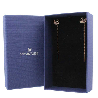 Swarovski Dazzling Pink Swan 18k Rose Gold Earrings