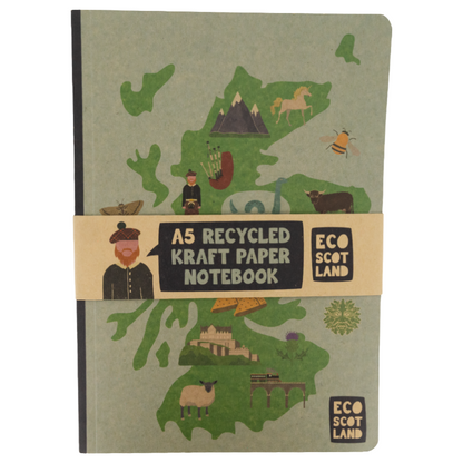 Milly Green Eco Scotland A5 Notebook & 12 Colouring Pencils Set