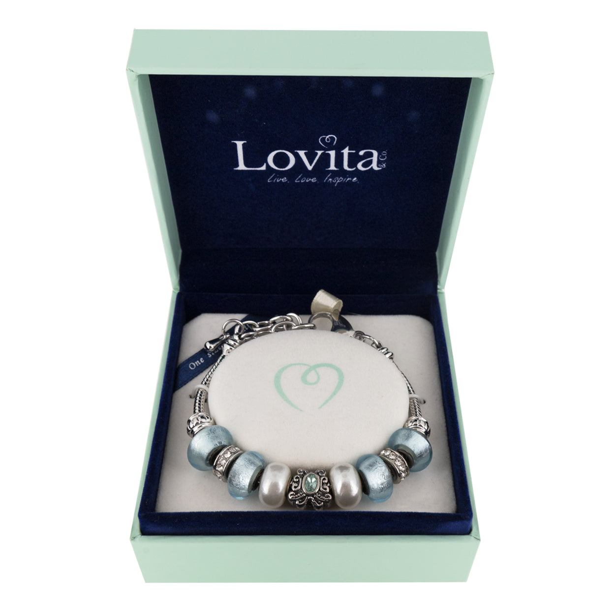 Lovita Charm Bracelet Light Blue Butterfly