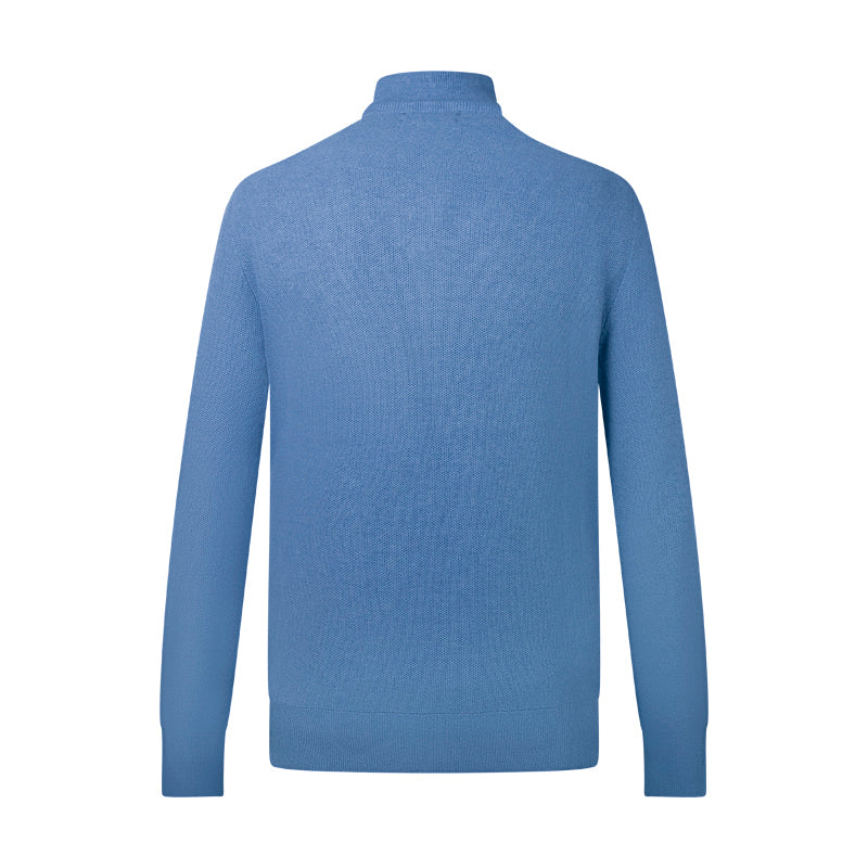 Ralph Lauren Mesh-Knit Cotton Quarter-Zip Jumper Blue