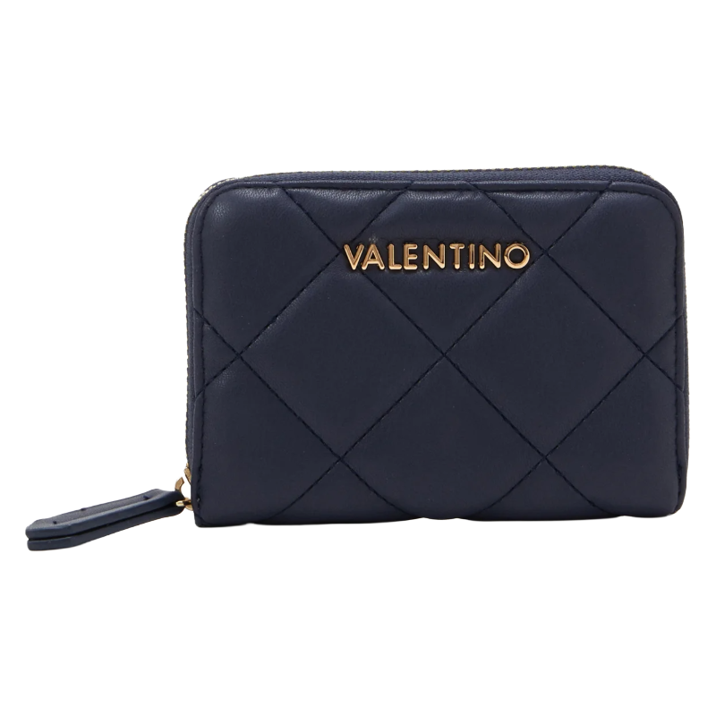 Mario Valentino Ocarina Quilted Wallet Medium Blue Women's