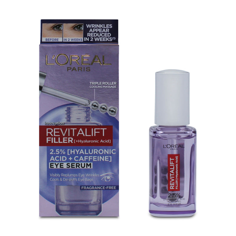 L'Oreal Revitalift Filler Hyaluronic Eye Serum 20ml (Blemished Box)