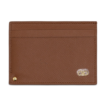 Salvatore Ferragamo Brown Leather Credit Card Holder