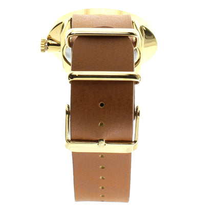 Chpo Brown Leather & Gold Watch Harold Unisex Vegan