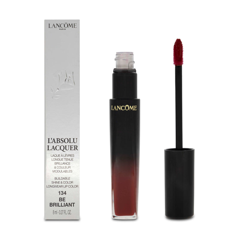 Lancome L'Absolu Lacquer Red Lipstick 134 Be Brilliant