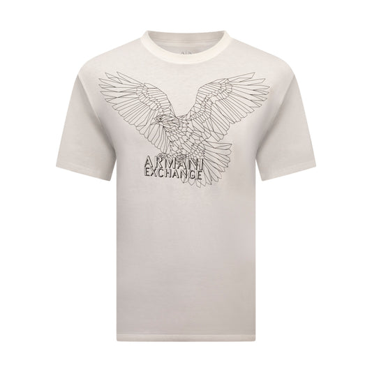 Armani Exchange Men's White T-shirt Eagle Logo