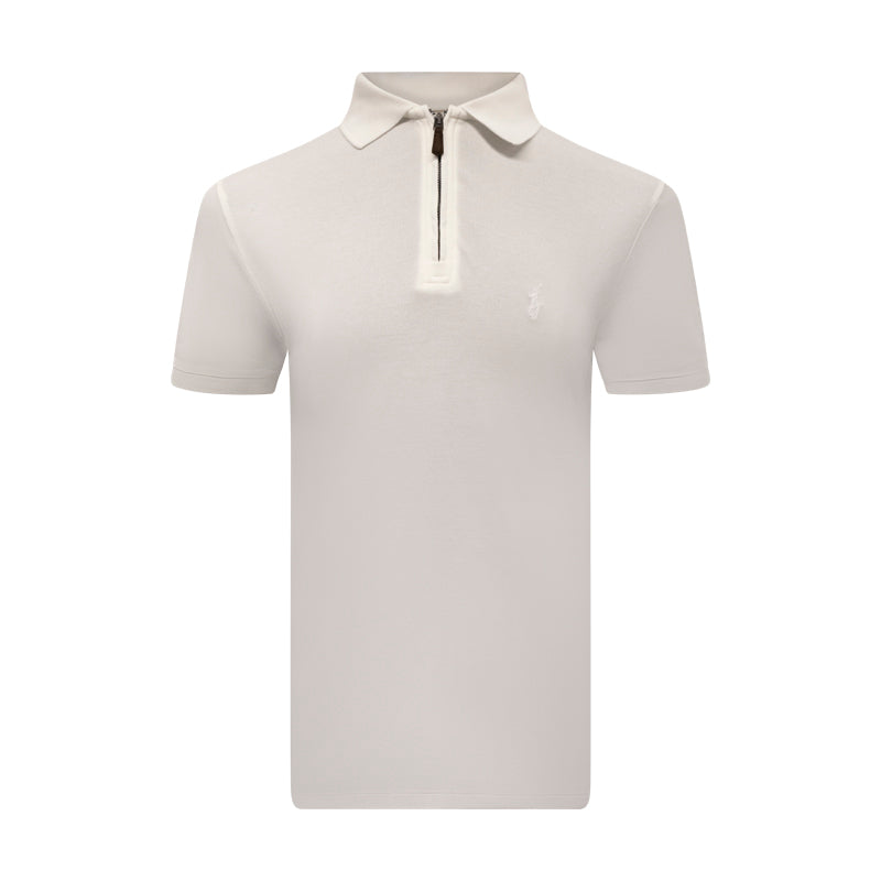 Ralph Lauren Polo Men's Custom Slim Fit Polo Quarter Zip Shirt White