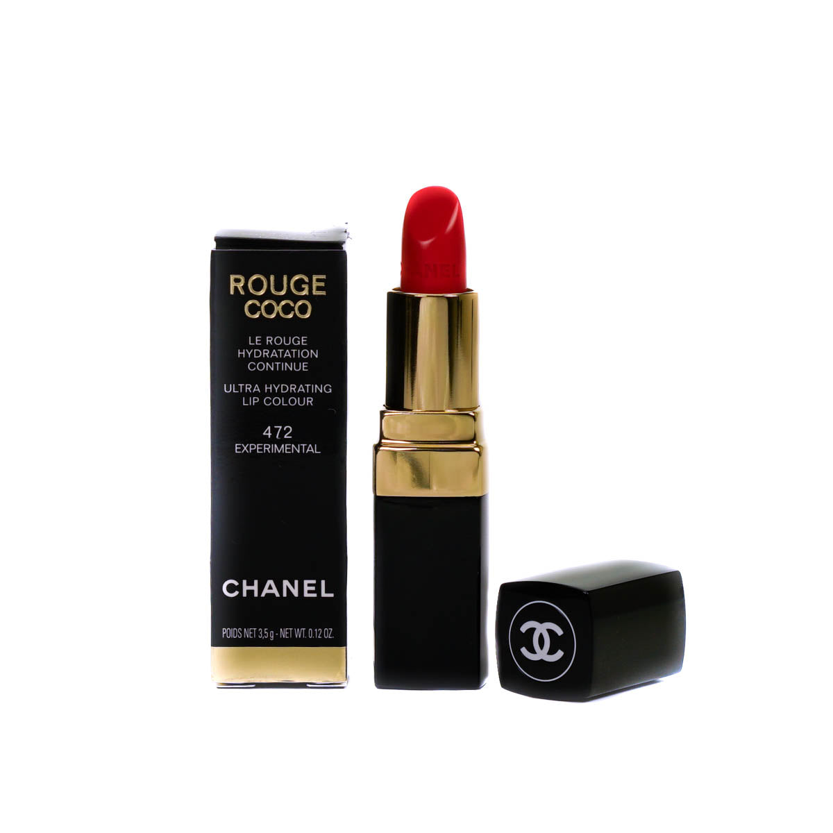 Chanel Rouge Coco Ultra Hydrating Red Lipstick 472 Experimental