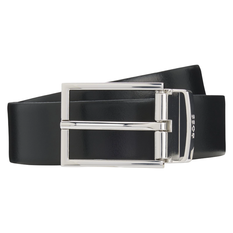 Boss Men's Reversable Belt Olarion Cow Hide Black/Brown (34 inch)