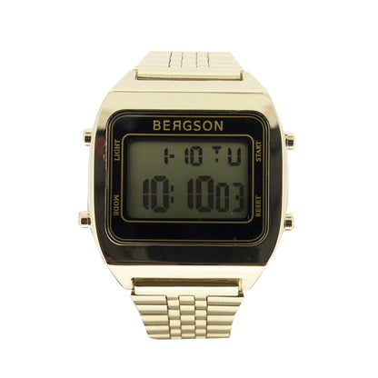 Bergson Retro Unisex Gold Digital Watch 