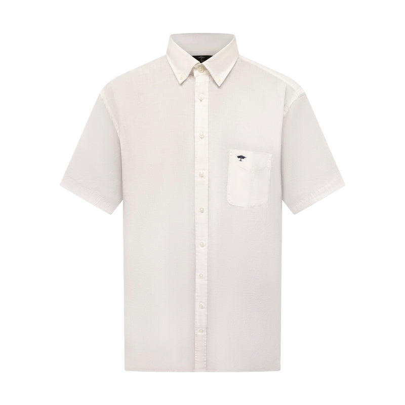Fynch Hatton Men's Short Sleeve Linen Shirt White