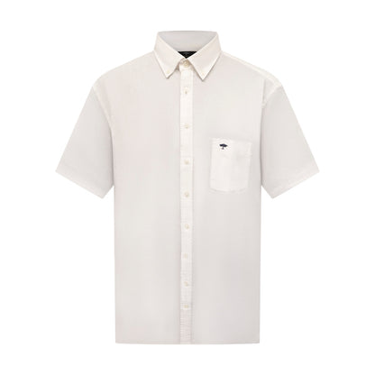 Fynch Hatton Men's Short Sleeve Linen Shirt White
