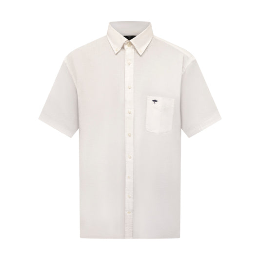 Fynch Hatton Men's Short Sleeve Linen Shirt White