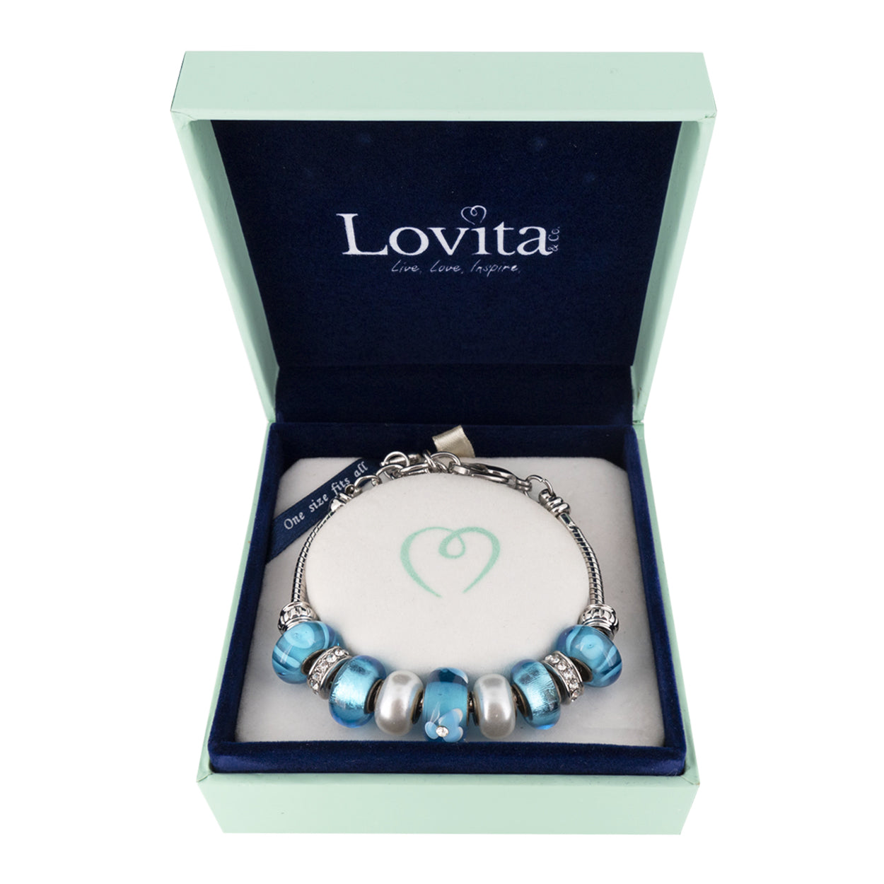 Lovita Charm Bracelet Sky Blue Flower