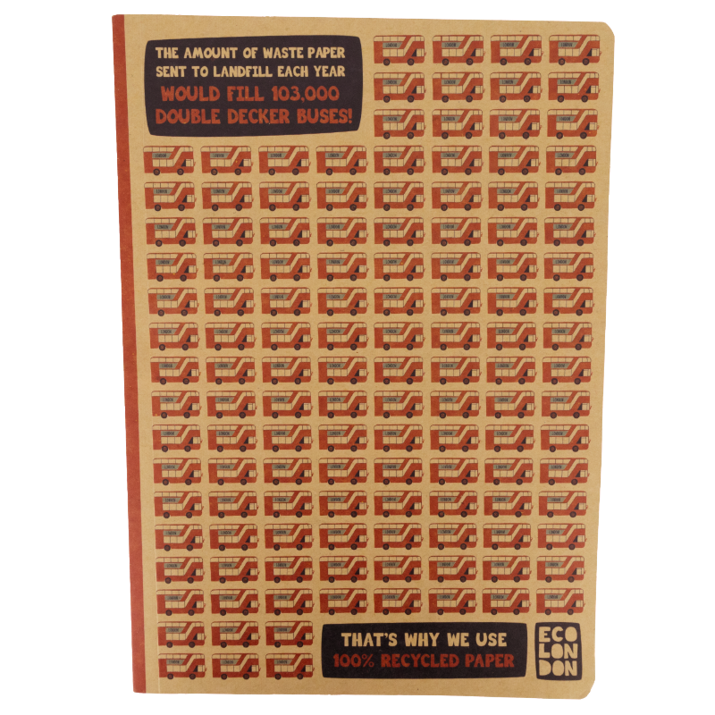 Milly Green Eco London A5 Recycled Kraft Paper Notebook