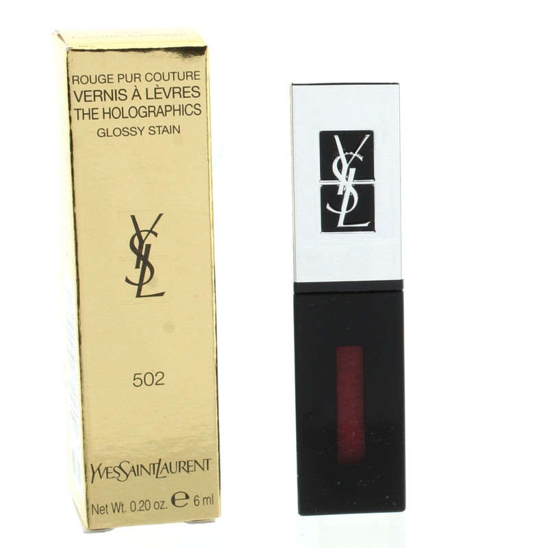 YSL Rouge Pur Couture The Holographics Glossy Stain 502 Electric Burgundy