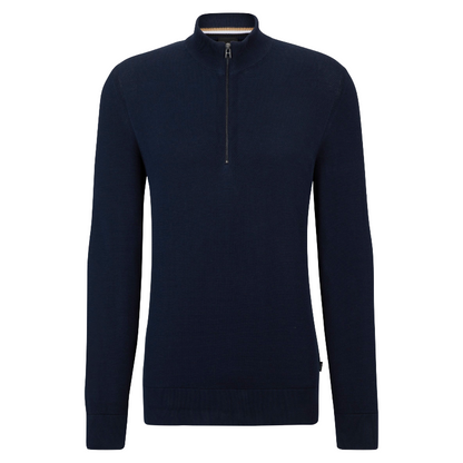 Hugo Boss Tenore 19 Men's Slim Fit Quarter Zip Jumper Dark Blue