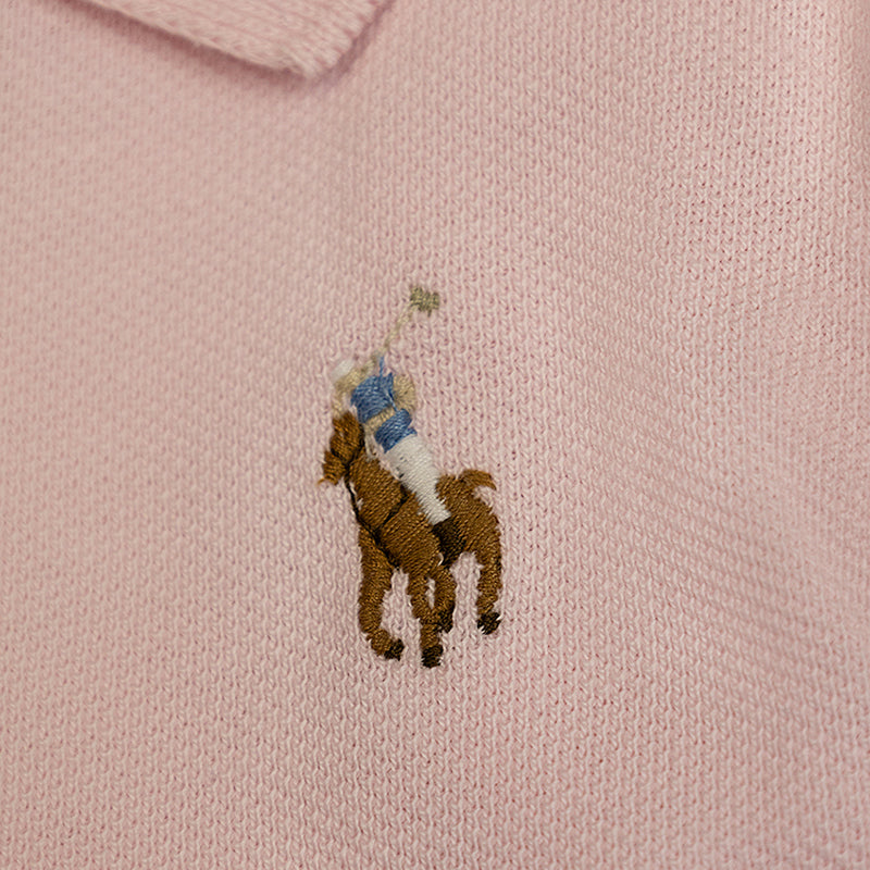 Ralph Lauren Polo Cotton Mesh Sleeveless Polo Shirt Pink