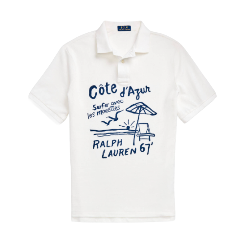 Ralph Lauren Polo Classic Fit Surfer Mesh Polo Shirt White - Mens