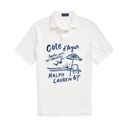 Ralph Lauren Polo Classic Fit Surfer Mesh Polo Shirt White - Mens
