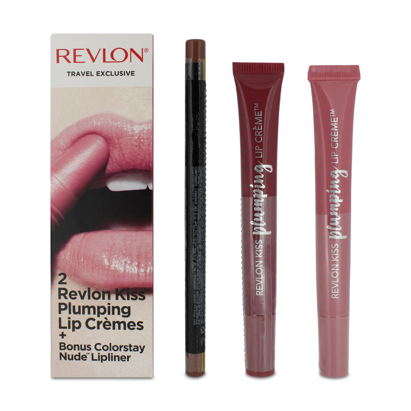 Revlon 2 x Kiss Plumping Lip Cremes & Nude Lipliner Set